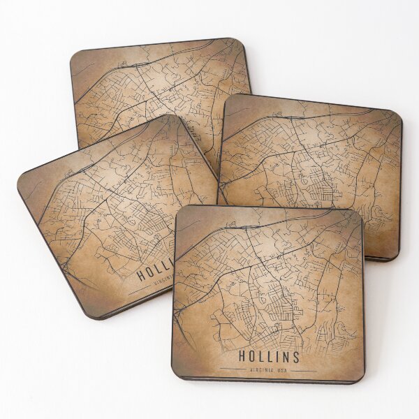 Item preview, Vintage map poster of Hollins, Roanoke designed and sold by ObviousArts.