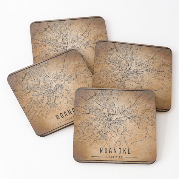Item preview, Vintage map poster of Roanoke, Virginia designed and sold by ObviousArts.