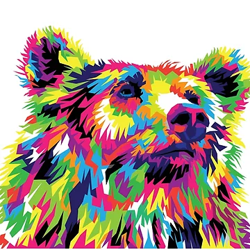 Artwork thumbnail, Colorful bear by kapiks