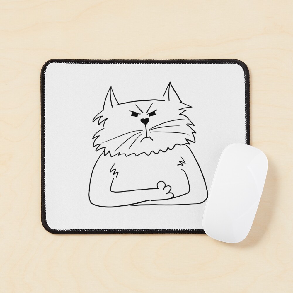 Angry Cat Say NO Pixel Art' Mouse Pad