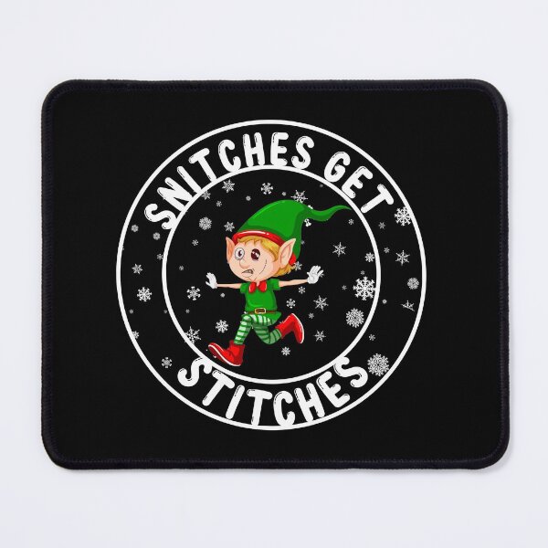 Item preview, Snitches Get Stitches Elf Xmas Funny Snitches Get Stitches Essential T-Shirt designed and sold by sirrab.