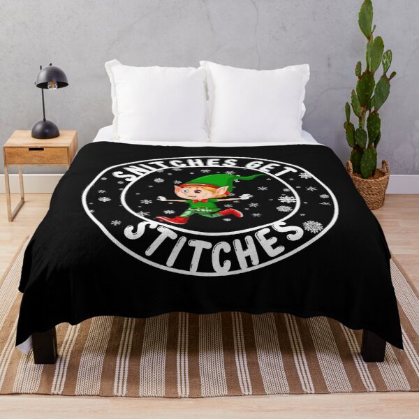 Item preview, Snitches Get Stitches Elf Xmas Funny Snitches Get Stitches Essential T-Shirt designed and sold by sirrab.