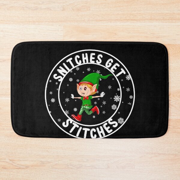 Item preview, Snitches Get Stitches Elf Xmas Funny Snitches Get Stitches Essential T-Shirt designed and sold by sirrab.