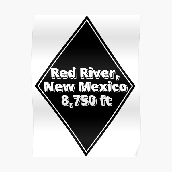 "Difficult Black Diamond Ski Run Red River, New Mexico" Poster for