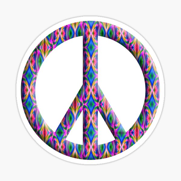 Groovy Psychedelic Peace Sign Sticker For Sale By Gravityx9 Redbubble
