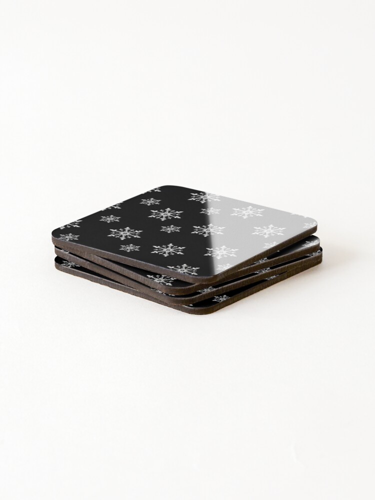 Thumbnail 4 of 5, Coasters (Set of 4), Snowflake Pattern Winter Design designed and sold by NotablyDesigned.