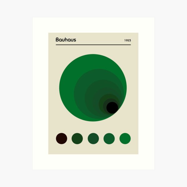 Bauhaus Green Colors Tunnel Ausstellungsplakat Kunstdruck