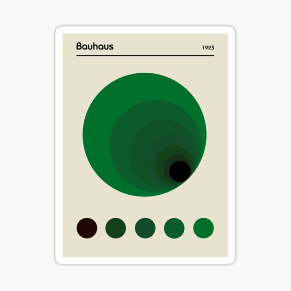 Bauhaus Green Colours Tunnel Exhibition Poster Sticker