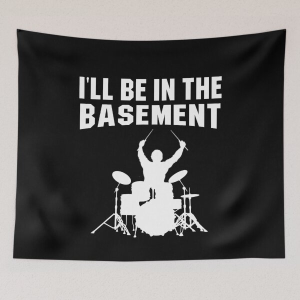 Item preview, I'll be in the basement, Funny Drummer gift  designed and sold by happy gift art.