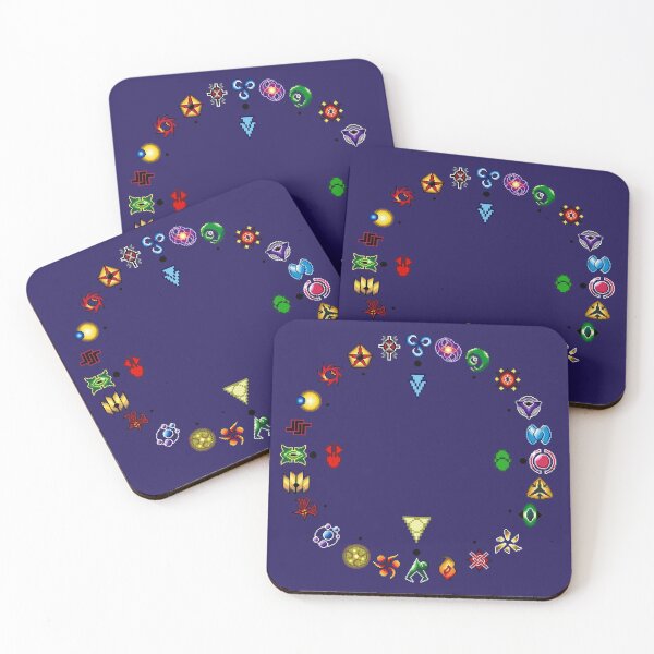 Twilight Imperium Faction Clock - With dots - Purple Background Coasters (Set of 4)