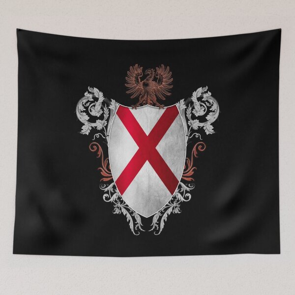 Item preview, Alabama flag medieval heraldry coat of arms style designed and sold by ChaosEdits.