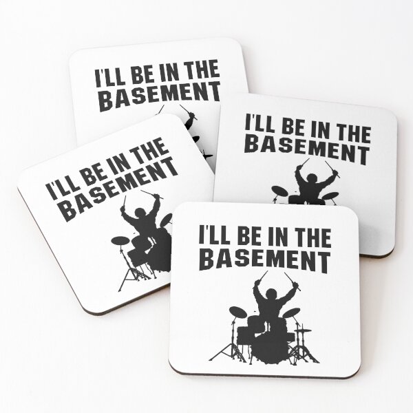 Item preview, I'll be in the basement, Funny Drummer gift  designed and sold by happy gift art.