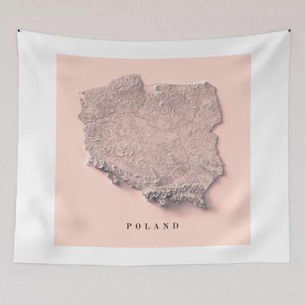 Item preview, Poland Relief Map 3D digitally-rendered designed and sold by ThinkAboutMaps.