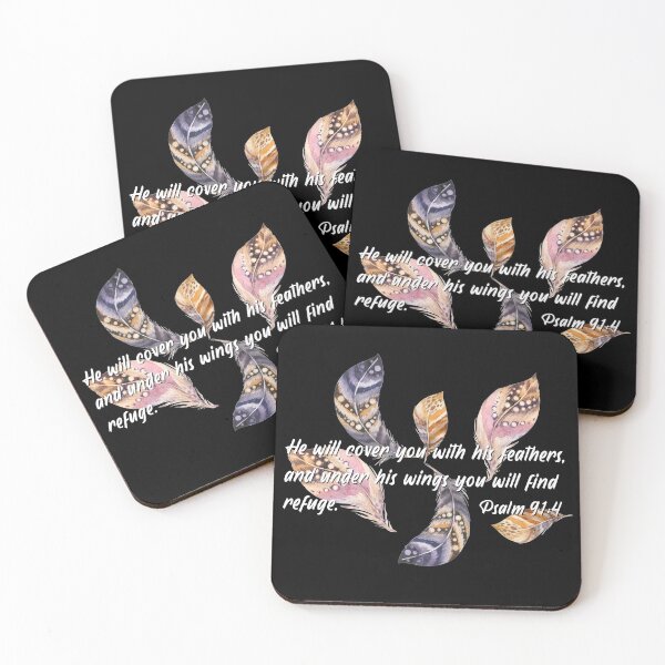 Item preview, Feathers Bible Verse Psalm 91:4 He will cover you with his feathers designed and sold by TheKingdomAttic.