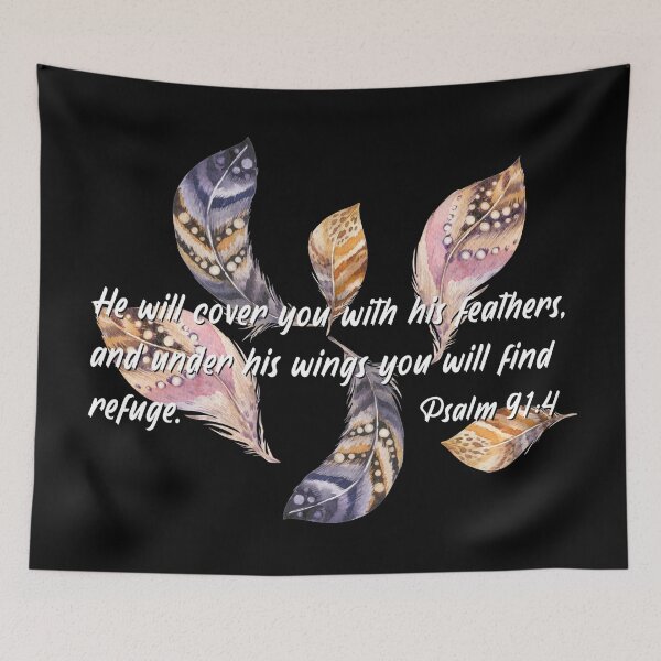 Item preview, Feathers Bible Verse Psalm 91:4 He will cover you with his feathers designed and sold by TheKingdomAttic.