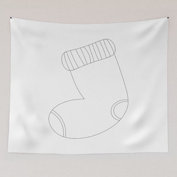 Item preview, COLOUR ME! Christmas Stocking, black and white, colouring page style, colour your own Christmas card, sticker, t-shirt, bag, art print, notebook cover! Great gift for kids! designed and sold by Susan Marie Williams.