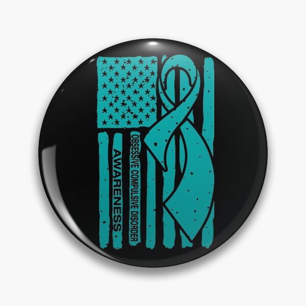 Item preview, Obsessive Compulsive Disorder Awareness Ribbon American Flag designed and sold by Tadmab.