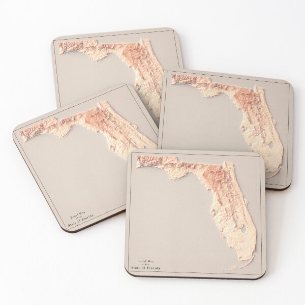 Item preview, Florida Relief Map 3D digitally-rendered designed and sold by ThinkAboutMaps.