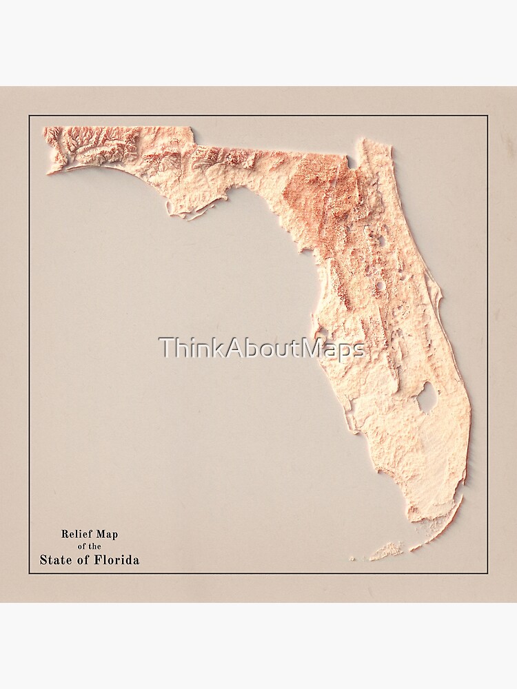 Florida Relief Map 3d Digitally Rendered Poster For Sale By Thinkaboutmaps Redbubble 6084