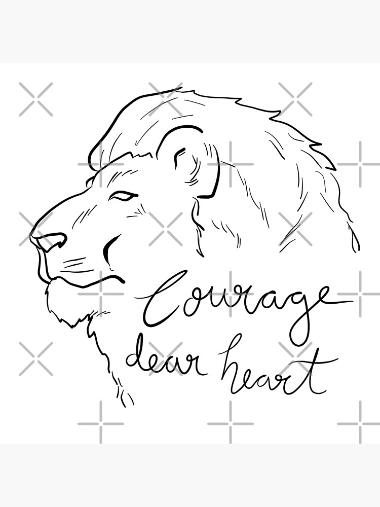 Courage Dear Heart Print CS Lewis Quote Narnia Vibrant 