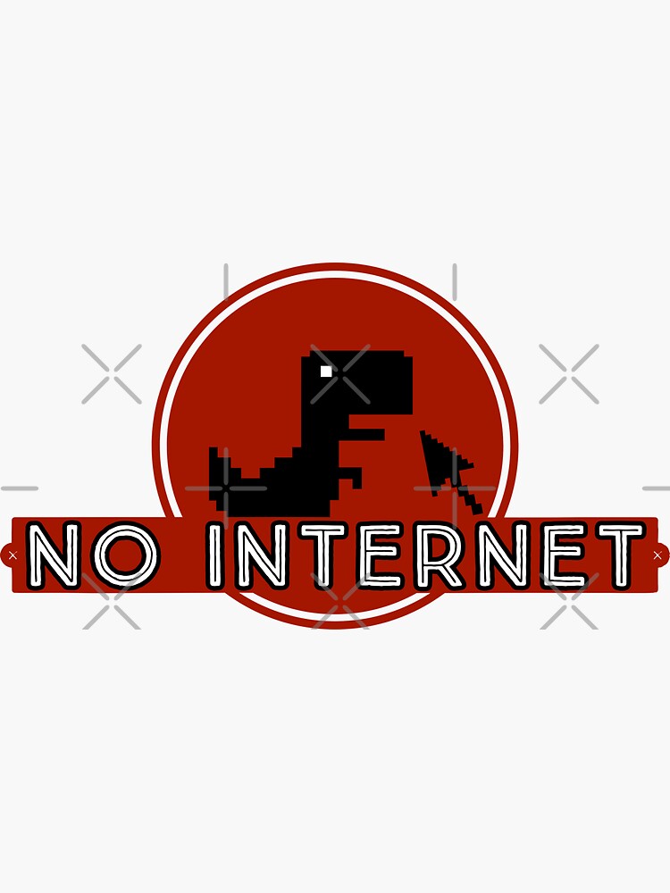 no internet dinosaur game Sticker for Sale by SWGAVA