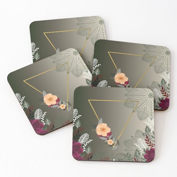 Item preview, Green with Red Roses Golden Triangle Divine Feminine Design with Flowers designed and sold by Embodied Goddesses.