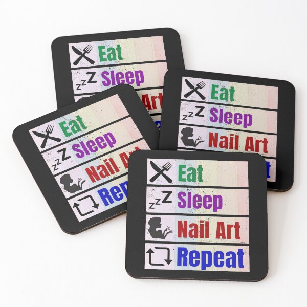 Item preview, Eat Sleep Nail Art Repeat Funny Nail Hustler Tech Techniques Boss Polish Beauticians Salon Décor designed and sold by Dr.YesOrNo.