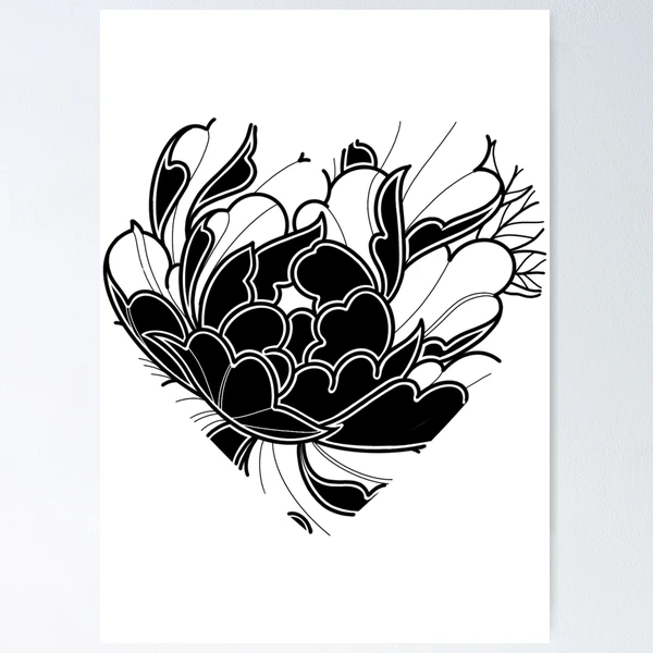 Neo traditional flower heart! Poster for Sale by Lexi Hurst