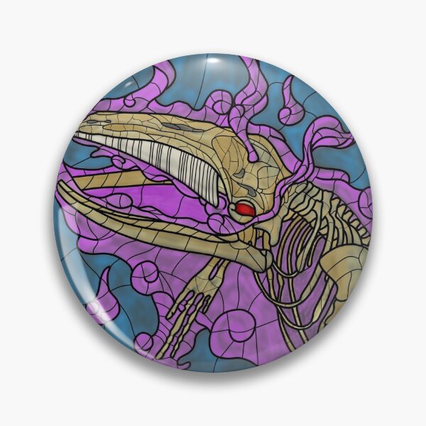 Item preview, Bake-Kujira, japanese folklore ghost whale, stained glass designed and sold by kaotattoos.