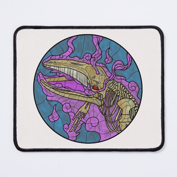 Item preview, Bake-Kujira, japanese folklore ghost whale, stained glass designed and sold by kaotattoos.