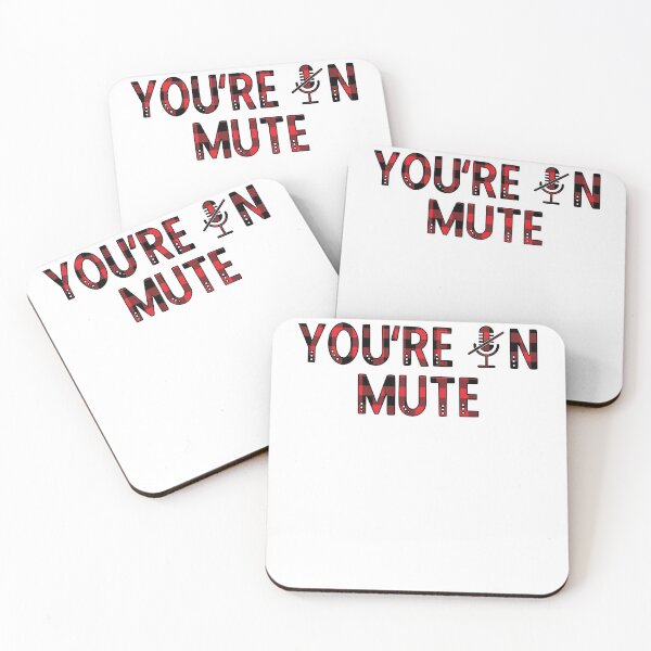 Item preview, You're On MUTE funny Meme I cannot hear you I'm not listening in red buffalo plaid! designed and sold by Rabbitti.
