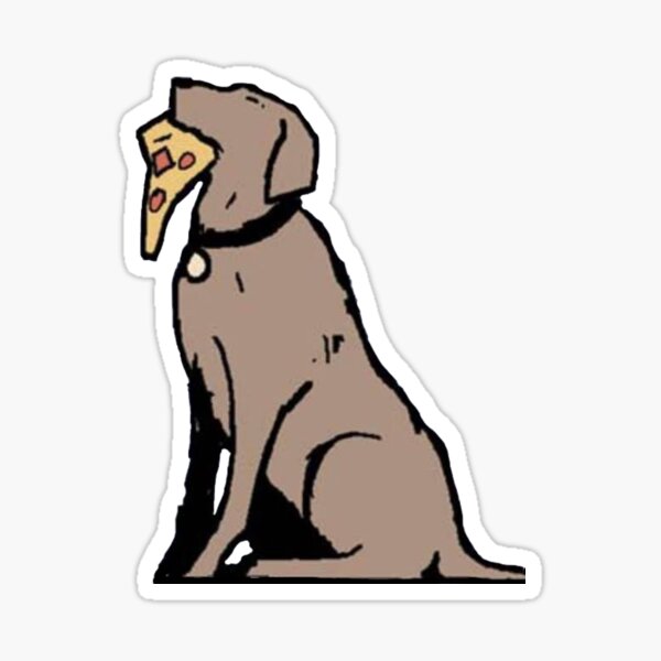glücklicher Pizzahund Sticker