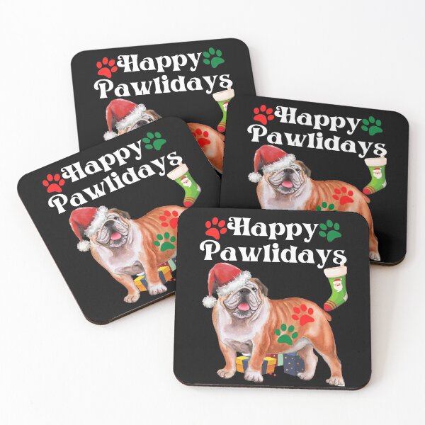 Item preview, Cute Happy Pawlidays English Bulldog designed and sold by Wheeler-Styl3.