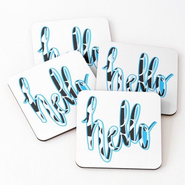 Item preview, hello calligraphy cow print designed and sold by lilystickers65.