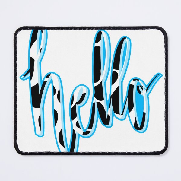 Item preview, hello calligraphy cow print designed and sold by lilystickers65.