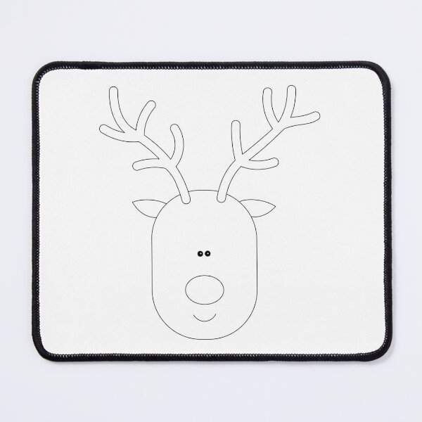 Item preview, COLOUR ME! Happy Christmas Reindeer, black and white, colouring page style, colour your own Christmas card, sticker, t-shirt, bag, art print, notebook cover! Great gift for kids! designed and sold by Susan Marie Williams.