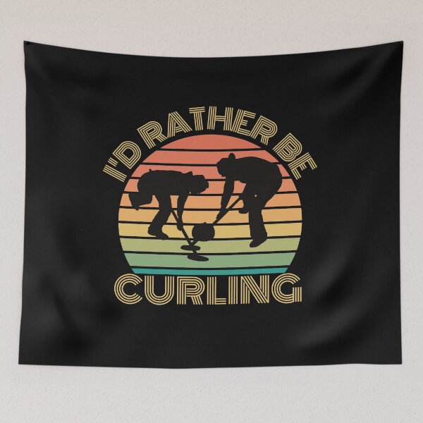 Item preview, Prefiero ser Curling, atardecer vintage, arte curling. designed and sold by allycat57.
