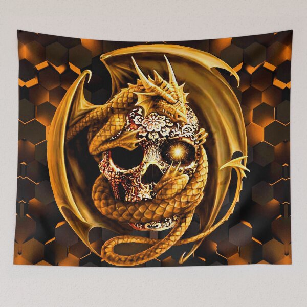 Item preview,  Dragon and Tribal Skull designed and sold by Gothic Fantasy.