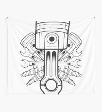 Piston lable Wall Tapestry