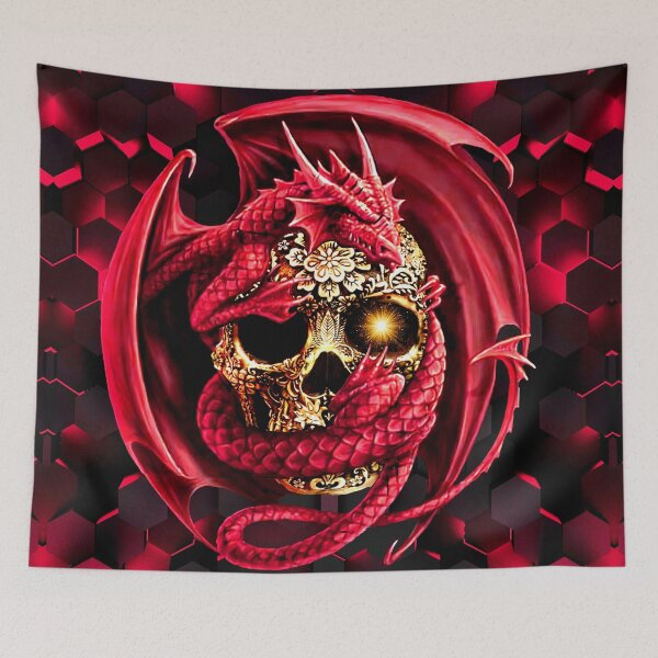 Item preview,  Dragon and Tribal Skull designed and sold by Gothic Fantasy.