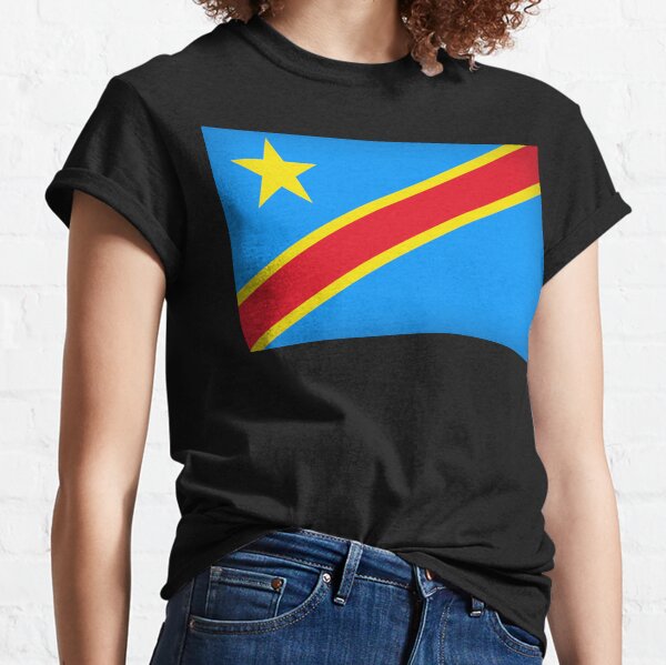 OF CONGO GRUNGE FLAG LADIES T-SHIRT REPUBLIQUE DEMOCRATIQUE DU DEMOCRATIC REP