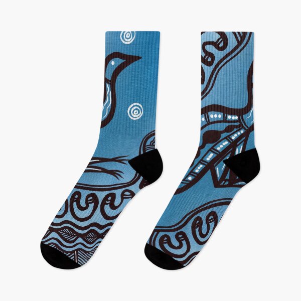 Item preview, Authentic Aboriginal Art - Emu (Blue) designed and sold by HogarthArts.