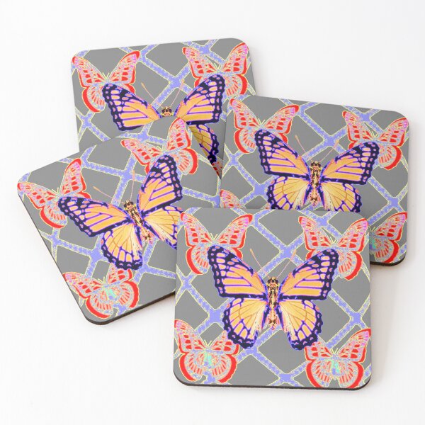 Item preview,  MONARCH BUTTERFLIES DIAMOND PATTERN GREY ART  designed and sold by sharlesart.