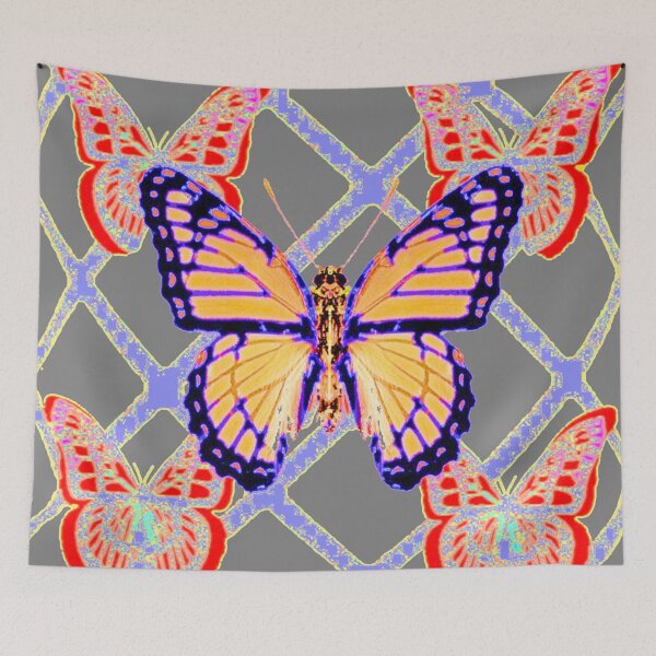Item preview,  MONARCH BUTTERFLIES DIAMOND PATTERN GREY ART  designed and sold by sharlesart.