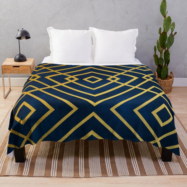 Item preview, Metallic gold with faded blue background art deco pattern designed and sold by MLD112.