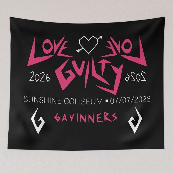 Item preview, LOVE LOVE GUILTY Gavinners Tour Merch (White Text) designed and sold by GABR1ELKIT.