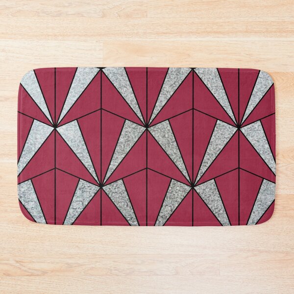 Item preview, Silver metallic art deco pattern with reddish pink background  designed and sold by MLD112.