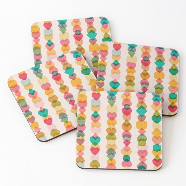 Item preview, Rainbow Love Stripes Hearts Shapes Mid Century Modern - large designed and sold by Cecilia Mok.