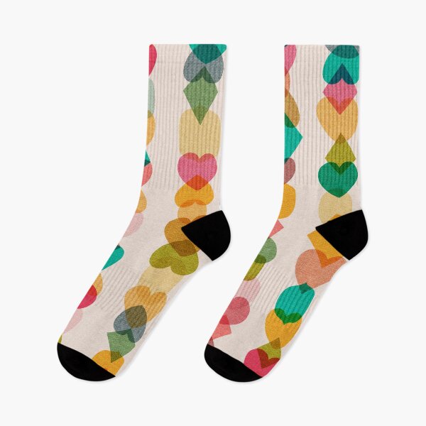 Item preview, Rainbow Love Stripes Hearts Shapes Mid Century Modern - large designed and sold by Cecilia Mok.