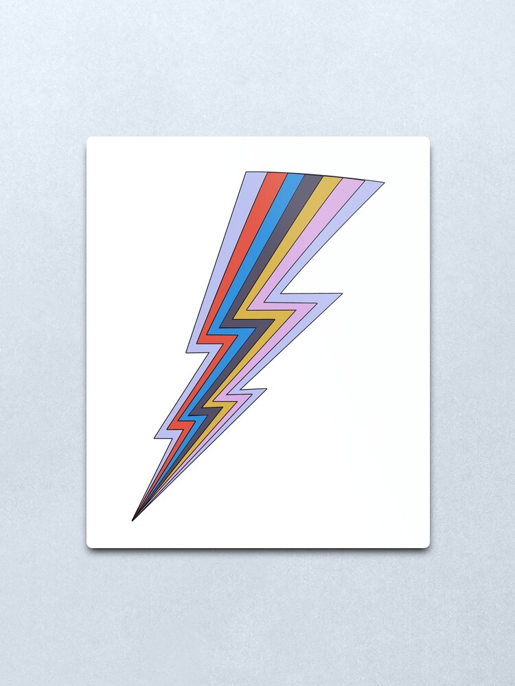 Rainbow Lightning Bolt Metal Print By Sevencross Redbubble